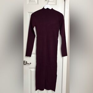 Pink Lily Ribbed Mock-Neck Sweater Dress